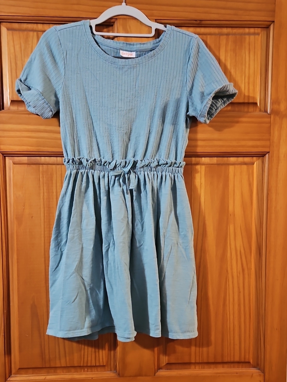 Girls' Cat & Jack XL (14)  Elastic-Waist Short Sleeve Dress